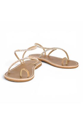 Infradito Le Salentine in microstrass colore oro. LE SALENTINE | 1130-ORO
